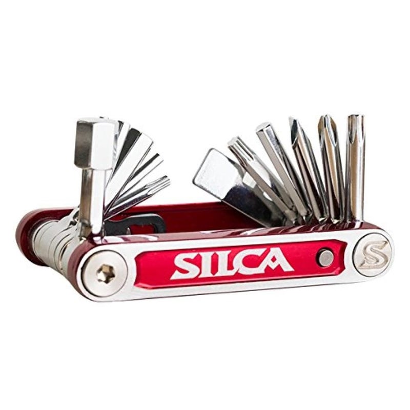 SILCA TREDICI MultiTool | 13 tools minimalistic focus | steel multi tools with hardened chrome finish | aluminum side bars with master link magnetic storage | HEX/TORX/PHILLIPS/Pad spacer 105g - Image 1